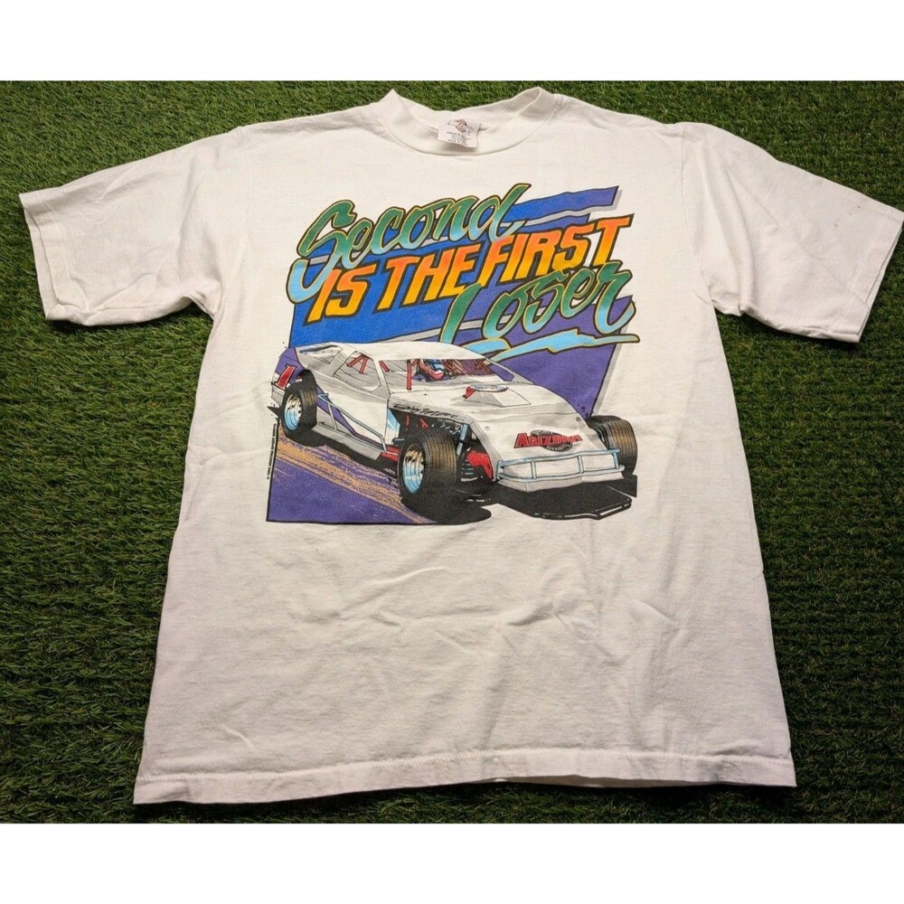 1995 Vintage Arizona Single Stitch Racing Second Is The First Loser Size Large
